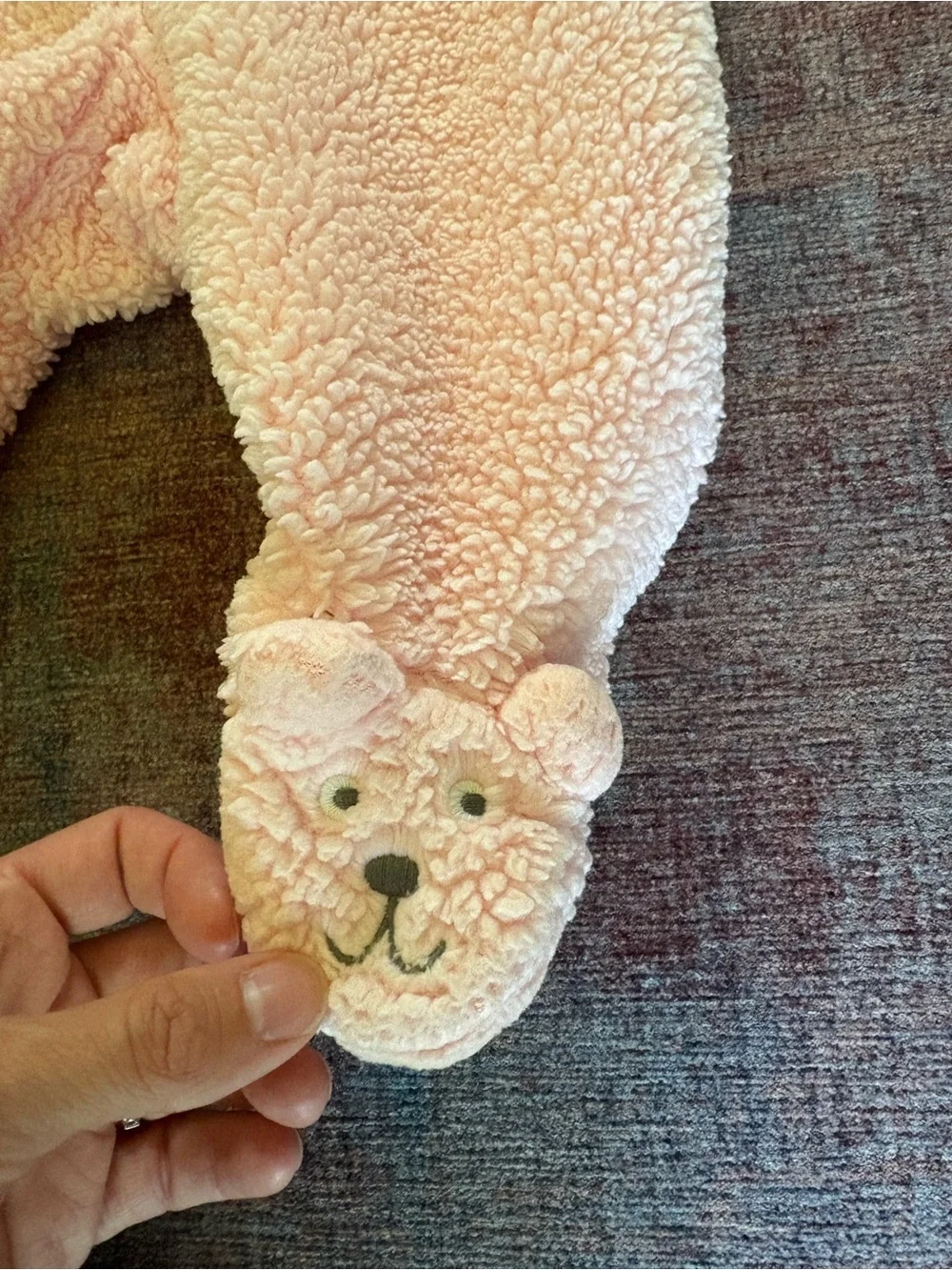 Cozy 3 month Pink Sherpa One-Piece with Hood and Bear Feet